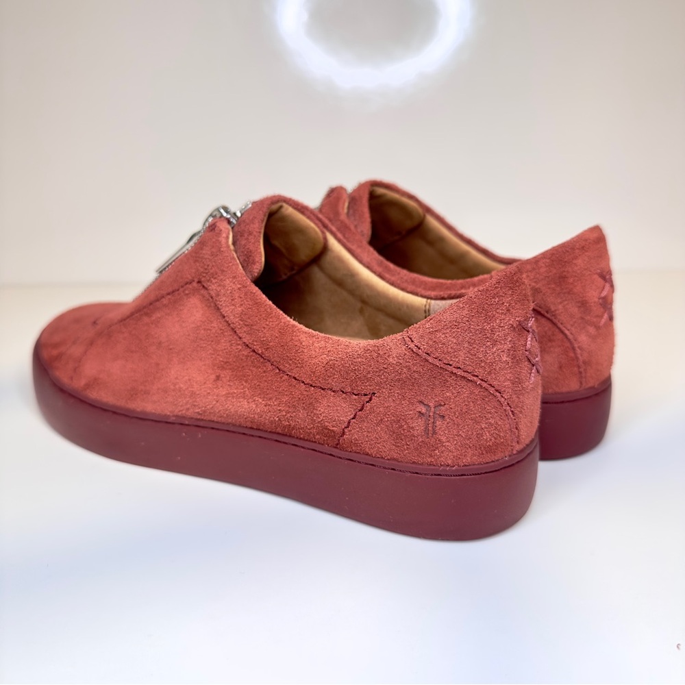 New! Frye Lena Zip Low Sneakers – Women’s Size 8M, Red Suede - Picture 5 of 16